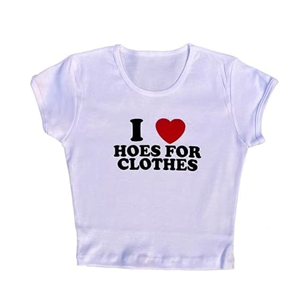 Baby Tees for Women Y2K Funny Graphic Print Teen Girls Crop Top T-Shirt