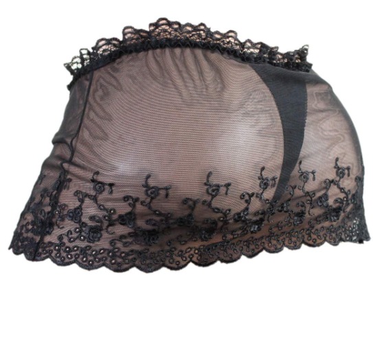 aishani SISSY pouch panties girly skirted mesh thong bikini underwear sexy for men HQ - XX-Large - Black