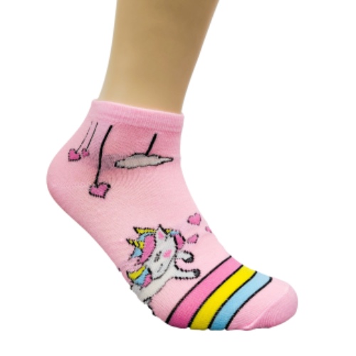 Unicorn Ankle Rainbow Socks (Adult Medium) - Pink