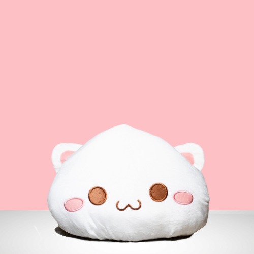 Sleepy - Lying cat plush (White) - 30cm