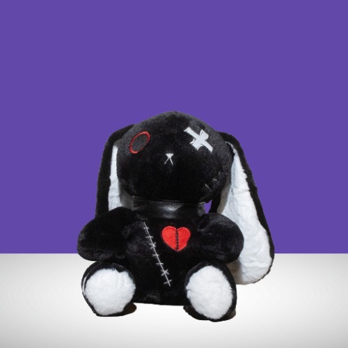 Maddy - Dark Punk Rabbit Plush Toy (Black) - 25cm