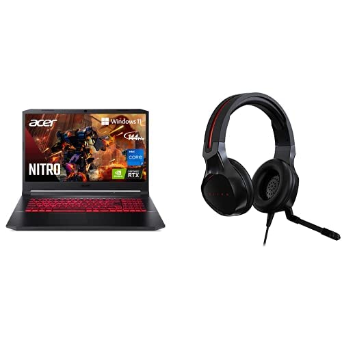 Acer Nitro 5 AN517-54-79L1 Gaming-Laptop | Intel Core i7-11800H | NVIDIA GeForce RTX 3050Ti | 17.3" FHD 144Hz IPS-Display | 16GB DDR4 | 1TB NVMe SSD | Win 11-with Acer Nitro Gaming-Headset - i7-11800H / RTX 3050Ti / 17.3" Headset Bundle