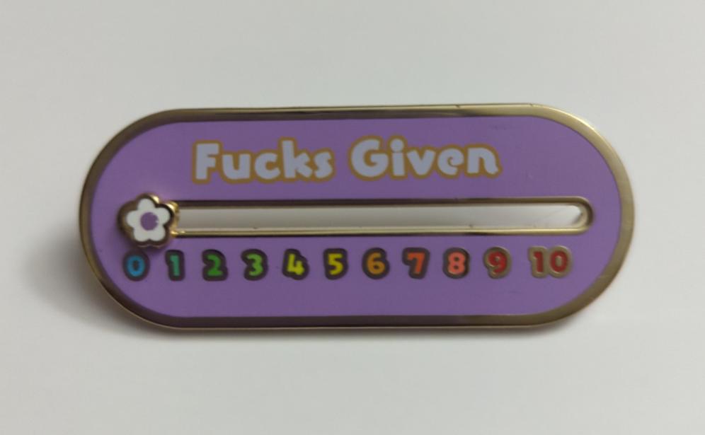 Sliding Fucks Given Pin - In Stock