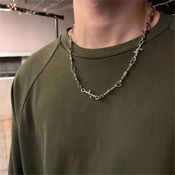 1pc Thorns Retro Stitching Hip Hop Necklace For Men And  Women
