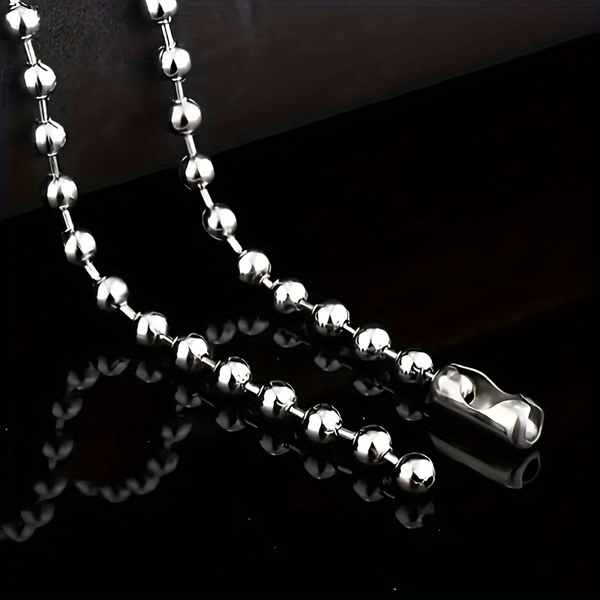 1pc Simple Titanium Steel Ball Chain Necklace For Men