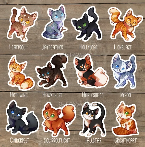 Cute Warrior Cats Sticker Set