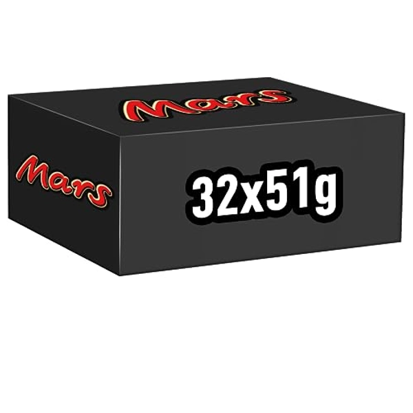 MARS - Barres chocolat au lait et caramel - Grand format contenant 32 barres individuelles de 51g