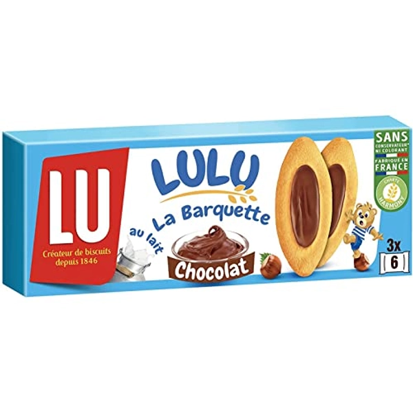 LULU La Barquette Chocolat Noisettes - Gâteau Moelleux Idéal pour le Goûter - 1 Paquet (120 g)