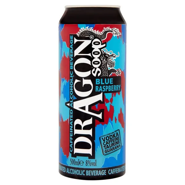 Dragon Soop Blue Raspberry Caffeinated Alcoholic Beverage (8 x 500ml Cans)