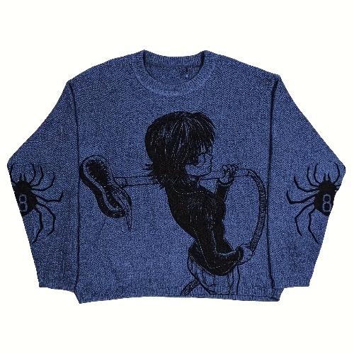 Pullover Mit Cartoon-Grafikmuster, Lässiger, Langärmliger, Lockerer Pullover Mit Rundhalsausschnitt, Damenbekleidung
