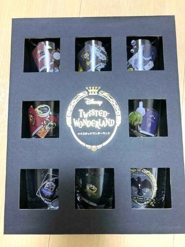 RARE Disney Twisted Wonderland Mini Glass 8 Types SET Exclusive to Animate Ver.