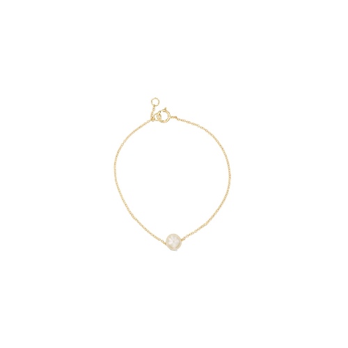 Single Pearl Bracelet - 14K Yellow Gold