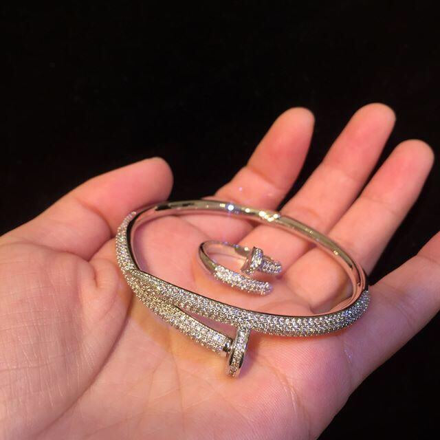 Nuts About Her Bracelet And Ring Set - Gold