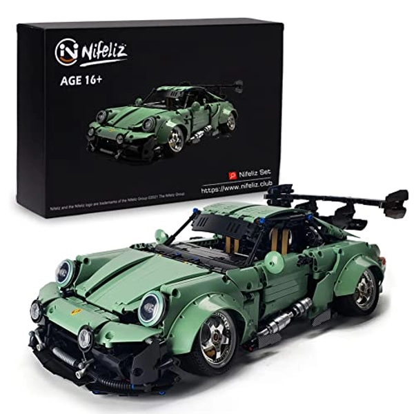 Nifeliz Pr 966 Sport car MOC Building Blocks and Construction Toy, Adult Collectible Model Cars Set to Build, 1:8 Scale Retro Car Model, NEW2022 (2435 Pcs)