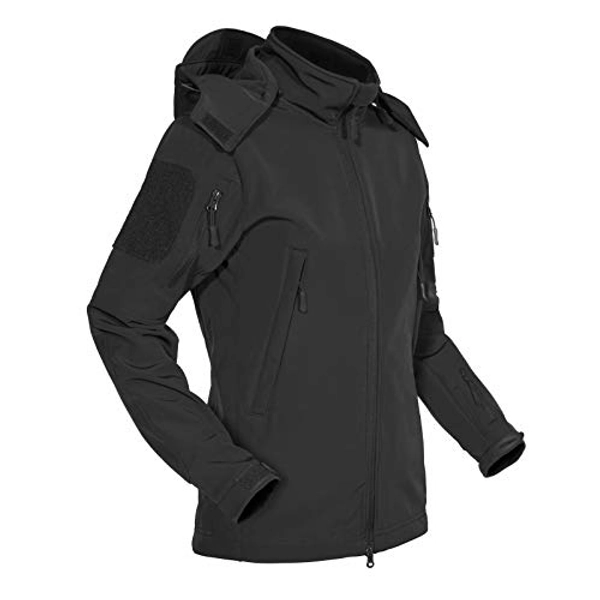 MAGCOMSEN Women's Hooded Winter Snow Ski Rain Jacket 6 Pockets Waterproof Windproof Softshell Fleece Coat