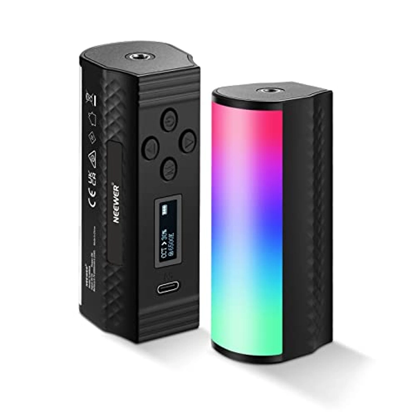 NEEWER Magnetic Handheld Light Wand, 360° Full RGB Mini LED Video Light Stick with 2500mAh Rechargeable Battery, 2500-8500K Dimmable Camera Tube Light for Photography TikTok YouTube Vlog, TL96RGB