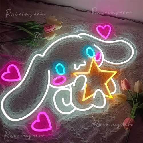112.0US $ 30% OFF|Custom Led Cute Cinnamorol Japanese Cat Anime Neon Flex Light Sign Home Room Wall Decor Kawaii Anime Bedroom Decoration Mural - Neon Bulbs & Tubes - AliExpress