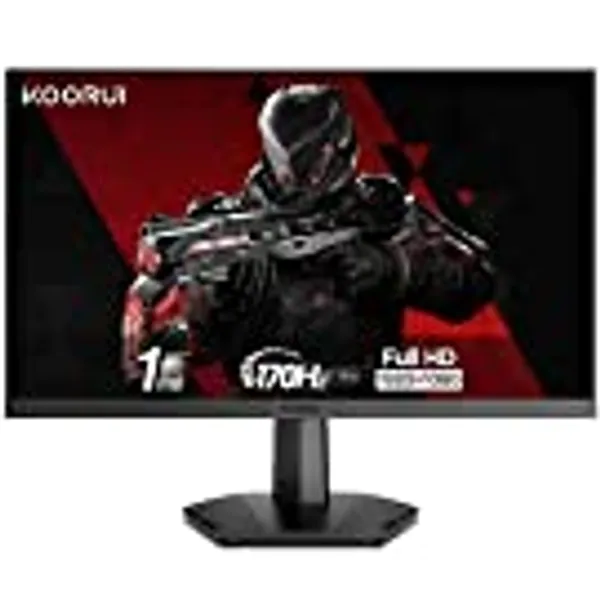 KOORUI 24.5 Inch FHD Gaming Monitor, Computer Monitors Full HD (1920 x 1080) 170Hz, VA, 1ms, FreeSync & G-Sync Compatible, 2X HDMI & DisplayPort, sRGB 99%, VESA, Tilt Adjustable, Eye Care
