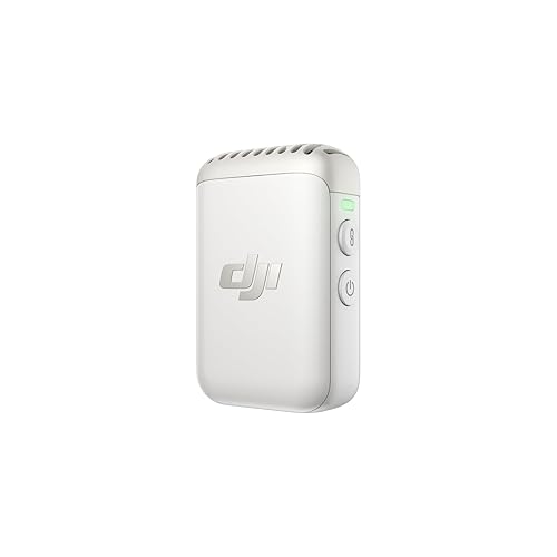 DJI Mic 2 Transmitter (Pearl White), Wireless Microphone with Intelligent Noise Cancelling, 14-Hour Internal Recording, 6-Hour Battery, Magnetic Attachment, Bluetooth Microphone, YouTube, Vlogs - Mic 2 Transmitter (Pearl White)