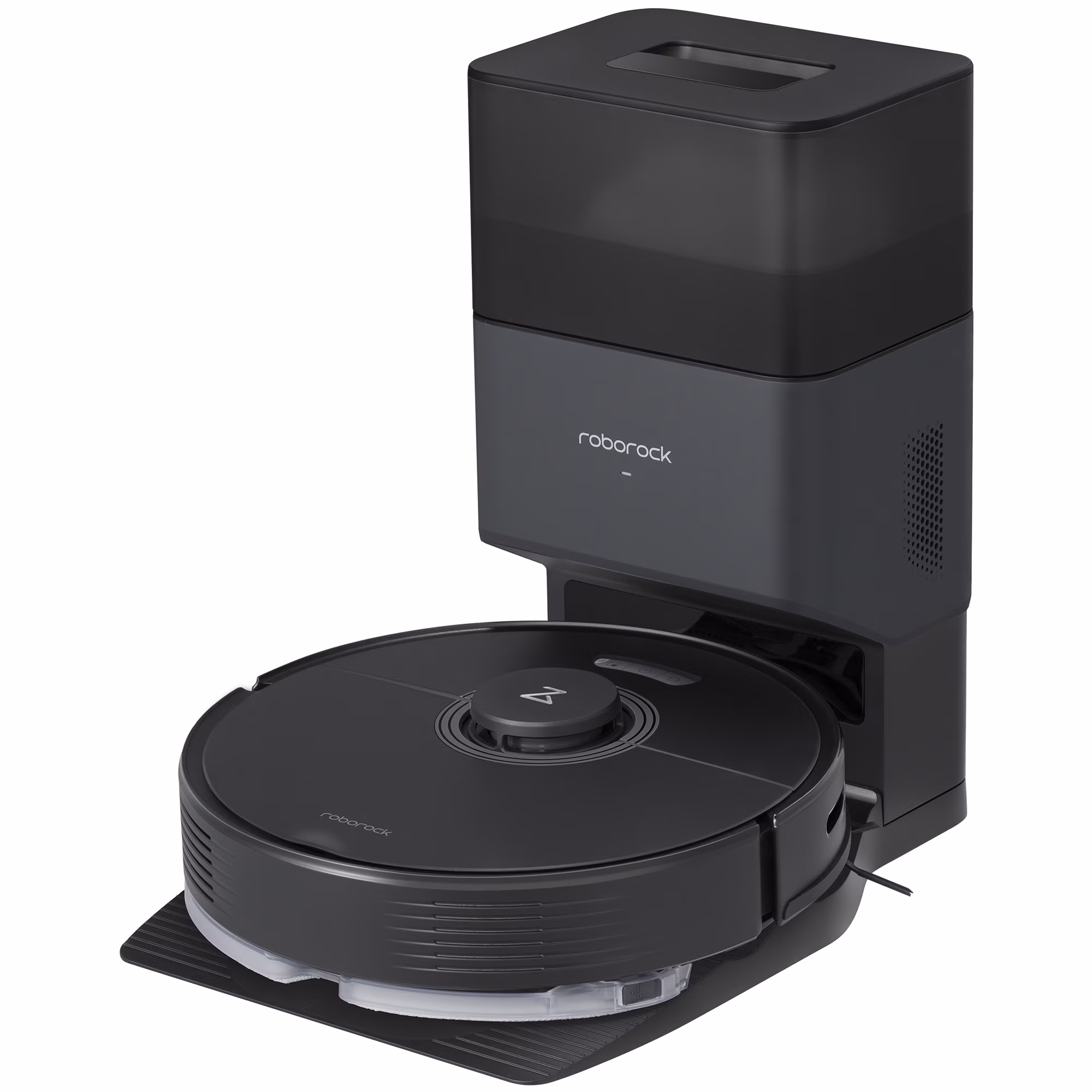 Robot de aspirare Roborock Q7 MAX+, aspirator&mop&statie inteligenta de golire automata, 58W, LiDAR, 4200Pa, 4 senzori, 4 harti, mapare 3D, 5200mAh, recipient praf: 470ml, recipient apa 350ml , zone no-go/ no-mop, 30 setari pentru volumul de apa, negru