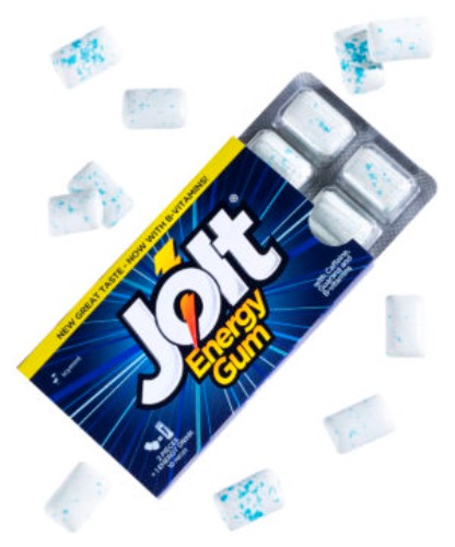 Jolt Energy Gum: Caffeinated gum with a refreshing mint flavor.