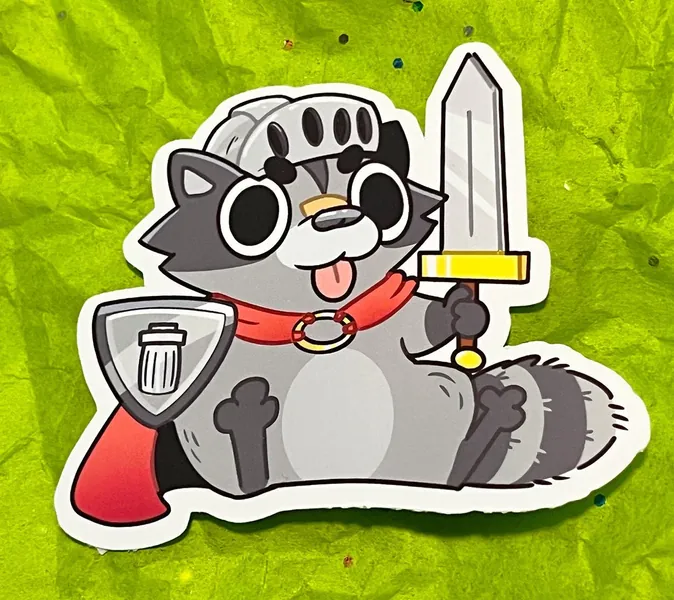 Warrior Raccoon Sticker