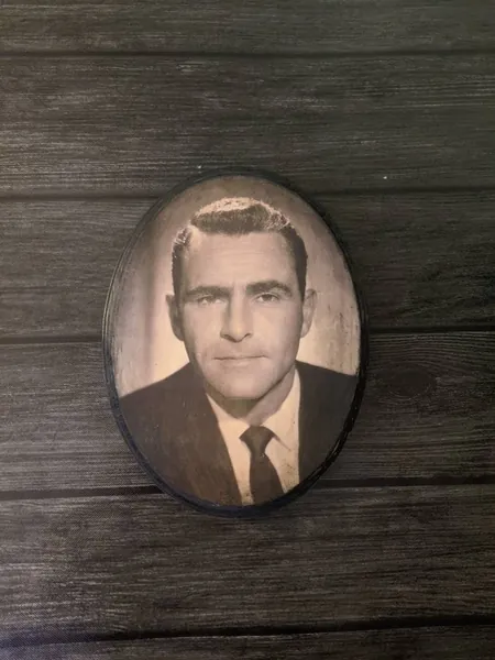 Rod Serling The Twilight Zone Portrait Wooden Sign Wall Plaque - Handmade wood ink transfer