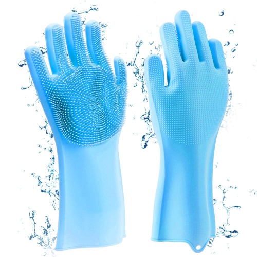 Pet Bath Massage Gloves - Blue