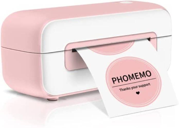 Phomemo PM-246S USB Pink Label Printer, Thermal Label Printer for Shipping Packages & Small Business, Shipping Label Printer Compatible with Amazon, Shopify, Etsy, Ebay, FedEx, USPS - Pink