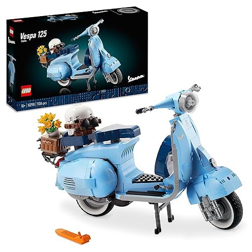 LEGO Icons Vespa 125 Scooter, Vintage Italian Iconic Model Building Kit, Home Decor Display Set for Adults, Relaxing Creative Hobbies, Gift Idea for Men, Women, Husband, Wife, Him or Her 10298 - Standard packaging - single