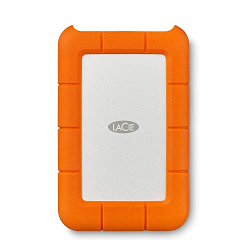 LaCie Rugged USB-C, 1TB, Portable External Hard Drive, Drop, Shock, Dust, Rain Resistant, for Mac & PC, 3 year Rescue Services (STFR1000800) - 1TB - Rugged USB-C