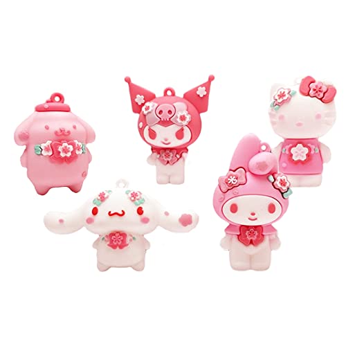 5Pcs Cute Anime Figurines, Kawaii Anime Cake Topper Set,Birthday Party Decoration Supplies,Gift for Anime Fans or Friends (S-5pcs) - S-5pcs