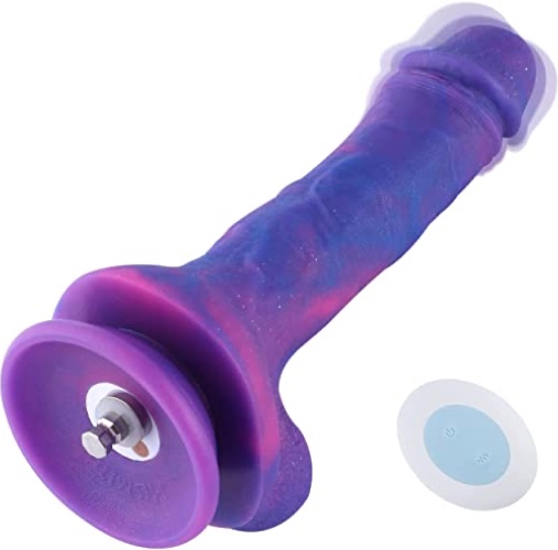  8.38” Vibrating Glitter Dildo with 3 Speeds + 4 Modes with KlicLok System - Dream Sky Silicone Dong for Advanced Users - 5.9" Insert-able Length, Max Girth 7.72", Max Diameter 1.5" - Fantasy Series - 8.38 Inch (Pack of 1)