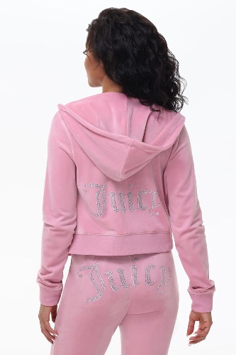 OG Big Bling Velour Hoodie | Rose