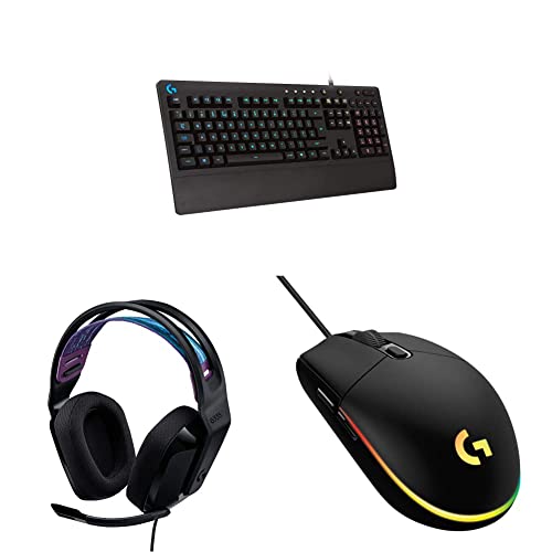 Logitech G 213 Prodigy Gaming Keyboard + G203 Wired Gaming Mouse + G335 Wired Gaming Headset Bundle - Black - Gaming Combo
