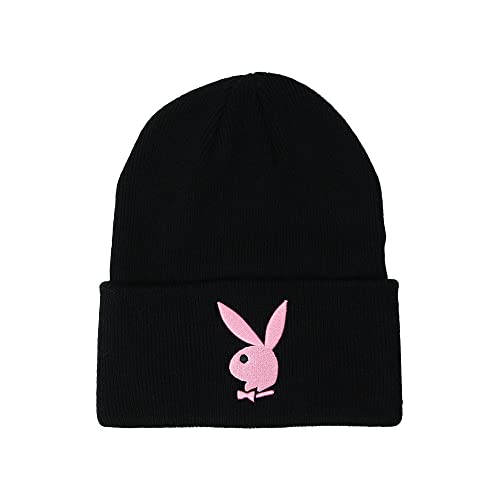 Playboy OG Embroidered Bunny Cold Weather Cuffed Knit - Black/Pink
