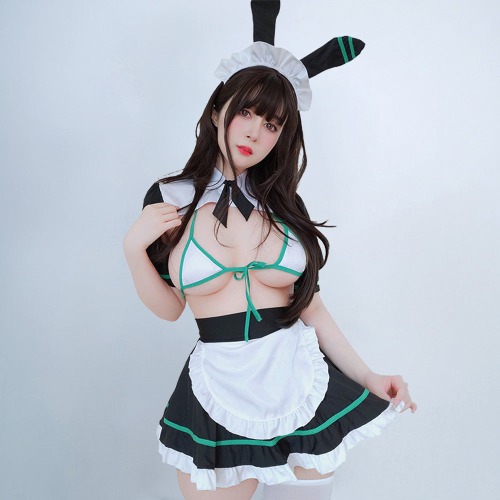 Seductive Bunny Maid Anime Costume - Black / S