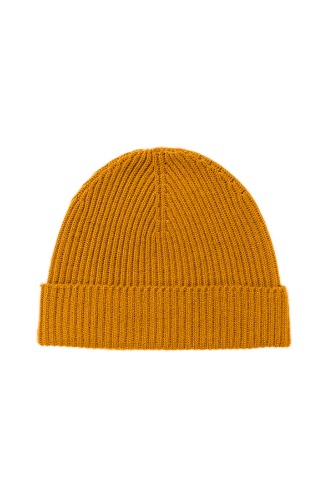 Ochre Ribbed Cashmere Beanie | Default Title