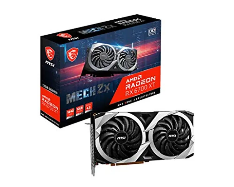 MSI Radeon RX 6700 XT MECH 2X 12G OC Gaming Graphics Card - 12GB GDDR6, 2620MHz, PCI Express 4, 192-bit, 3X DP v 1.4, HDMI 2.1 (Supports 4K & 8K)