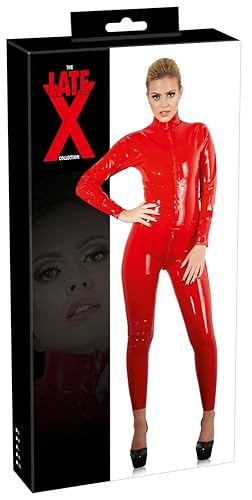 Late X, Latex Catsuit, Rot, Größe L