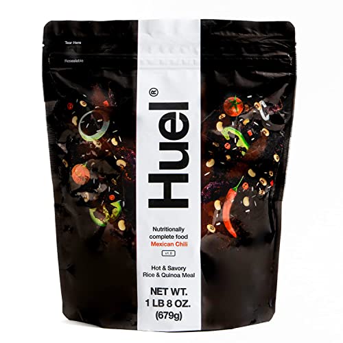 Huel Hot and Savory Instant Meal Replacement - Mexican Chili - 14 Scoops Packed with 100% Nutritionally Complete Food, Including 23g of Protein, 14g of Fiber, and 27 Vitamins and Minerals with LastFuel scoop - Mexican Chili - 1.5 Pound (Pack of 1)