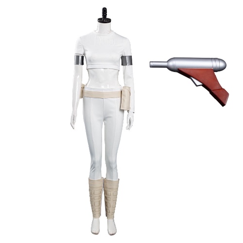 Movie Padme Amidala White Outfit Cosplay Costume Halloween Carnival Suit | Costume(Female)+Prop / Female / L