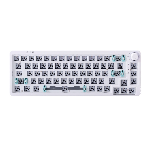 GK GAMAKAY LK67 65% RGB Modular DIY Mechanical Keyboard, 67 Keys Hot Swappable 3pin/5pin Switch, Programmable Triple Mode Bluetooth 5.0/USB-C Wired/2.4GHz Wireless Customized Keyboard Kit (White) - White