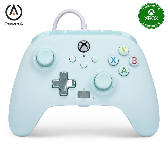 PowerA Enhanced Wired Controller for Xbox Series X|S - Cotton Candy Blue, gamepad, wired video game controller, gaming controller, Xbox Series X|S