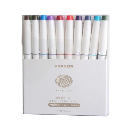 Sailor SHIKIORI Marker, 20 Colors Set (25-5400-000) - 