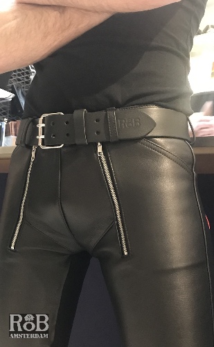 RoB Leather belt 5 cm with double buckle