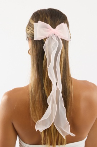Pink Organza Bow Hair Clips | ONE