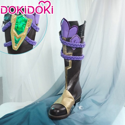 【Ready For Ship】【S-2XL】DokiDoki-SR Game Genshin Impact  Cosplay Xiao Halloween Costume Men Shoes | Shoes S( EU 37-38)