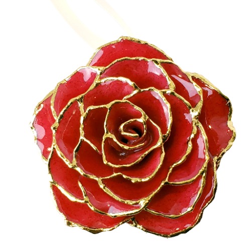 Forever Rose Ornament - 24K Gold Trim Red Sparkle | Default Title