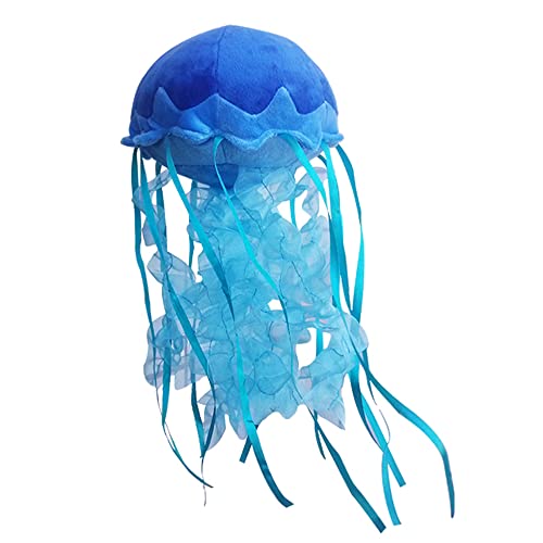 JIANEEXSQ Creative Colorful Jellyfish Stuffed Animal Simulation Sea Animal Jelly Fish Plush Toy for Kids's Room Decor Birthday Gift (Blue) - Blue